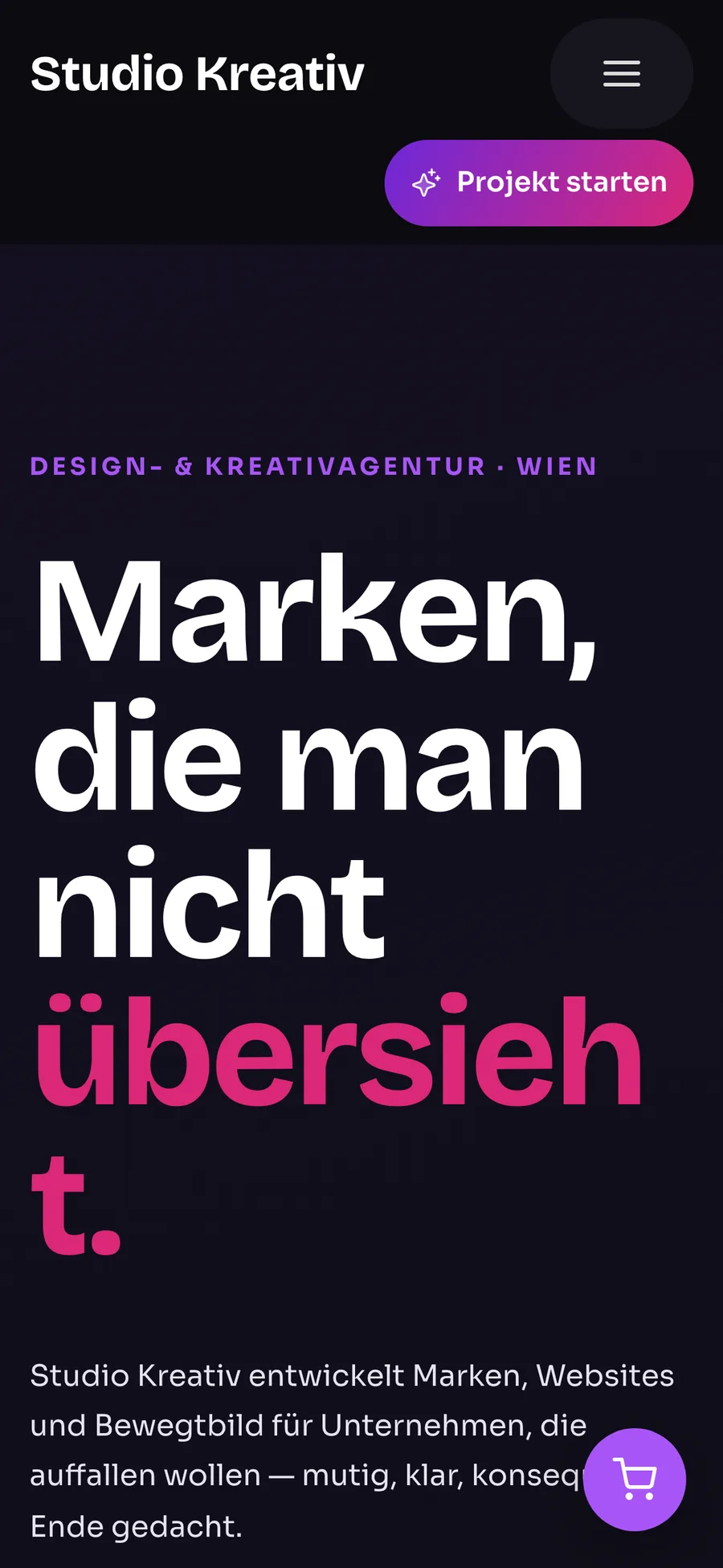 BirdBuild Website-Builder – eine Kreativagentur-Website per Drag-&-Drop mit Live-Vorschau